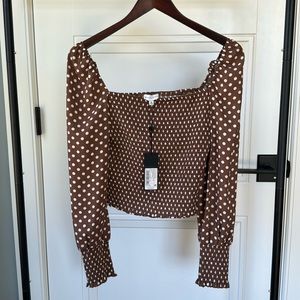 Gianni Bini • Angel Dot Blouse • Brown/White